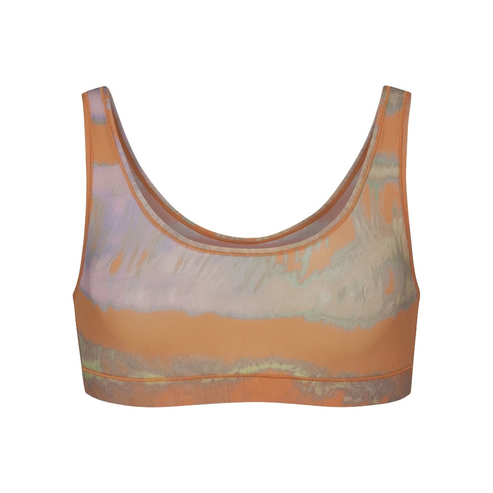 SKIMS JELLY SHEER SCOOP NECK BRALETTE | TIE DYE PRINT